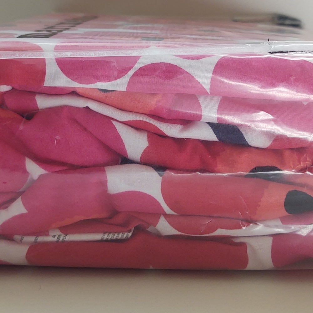 🎁marimekko Mini Unikko T200 RED QN Sheet Set COO - Queen Sheet Set - Picture 7 of 9